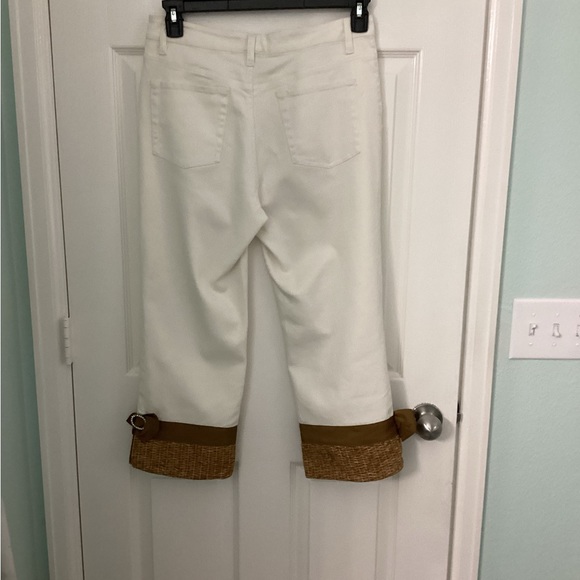 White Denim Tailor Capri’s with Satin sash & Satin Bows - Picture 16 of 16